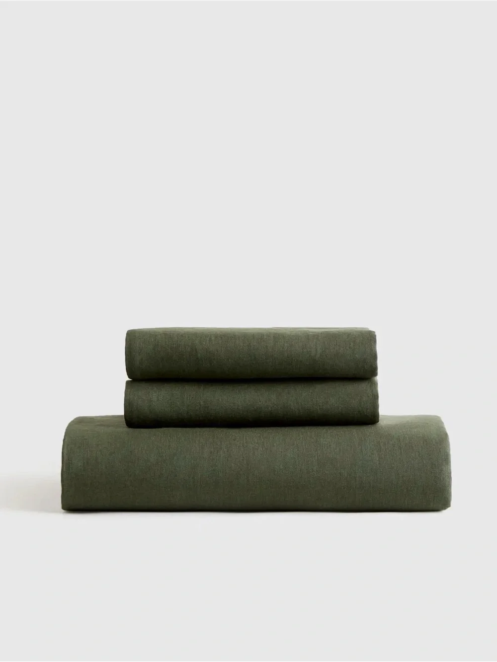 NWOT Pine Green European Linen Fitted Sheet Set - Retail $144